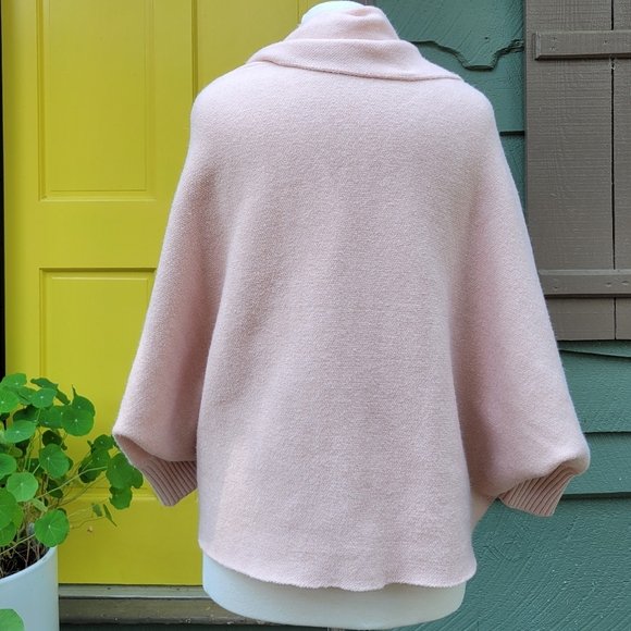 Pastel LOOK BY M Shrug It Off Cape Cardigan Sweater Boho Petal Pink One … - Picture 2 of 14